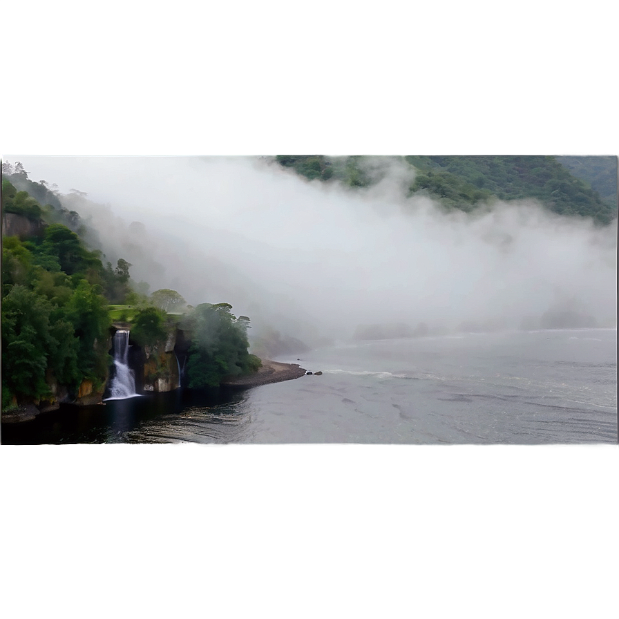 Dense Fog Over Mountain Dam Png Dey PNG Image