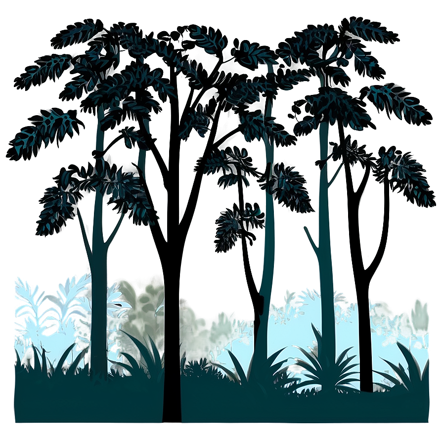 Dense Forest Silhouette Png 06262024 PNG Image