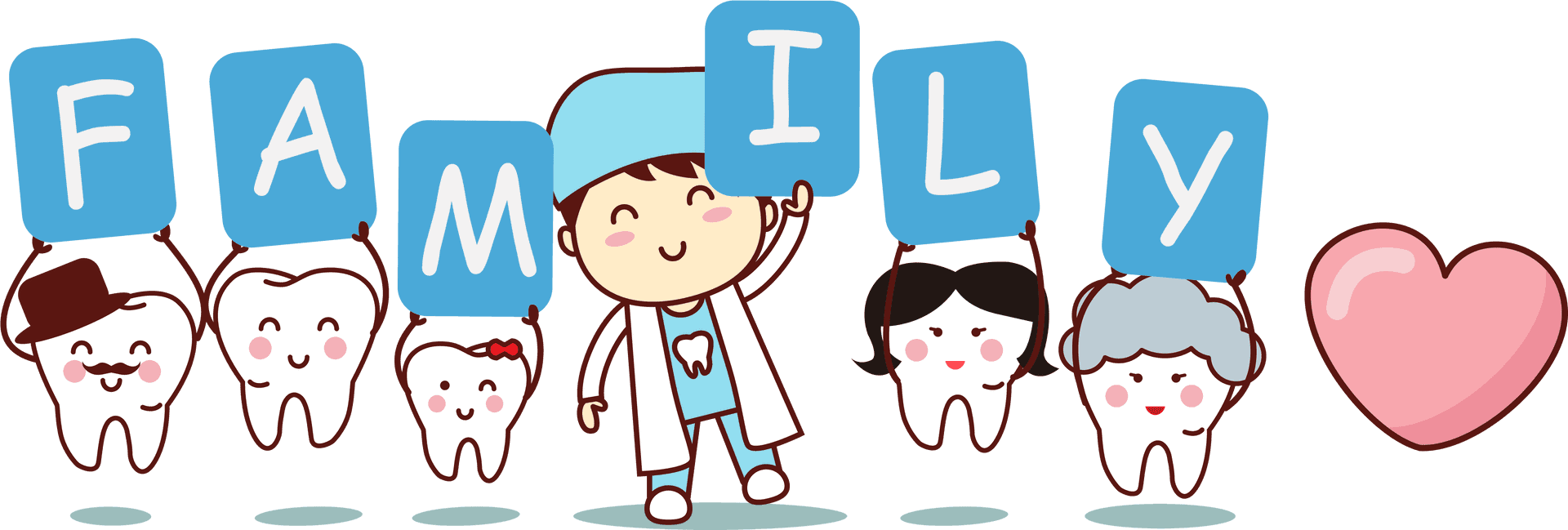 Dental Family Cartoon PNG Image