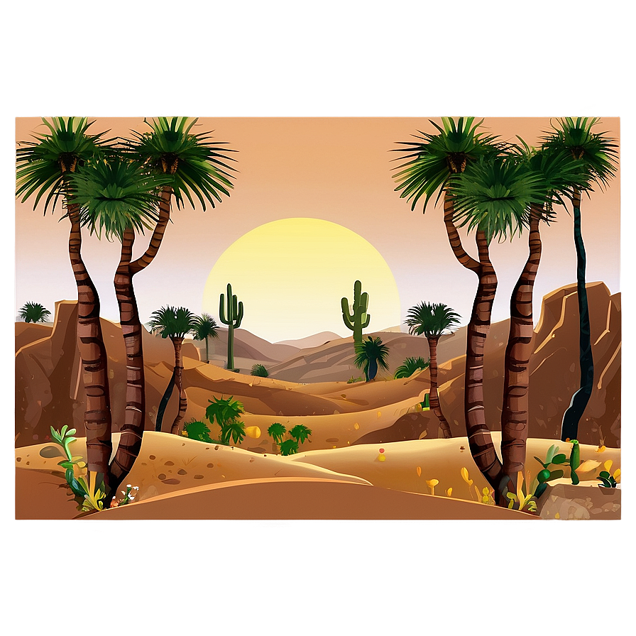 Desert Mirage Scene Png Myj78 PNG Image