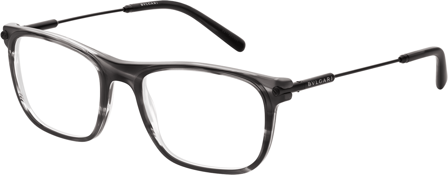 Designer Black Frame Eyeglasses PNG Image