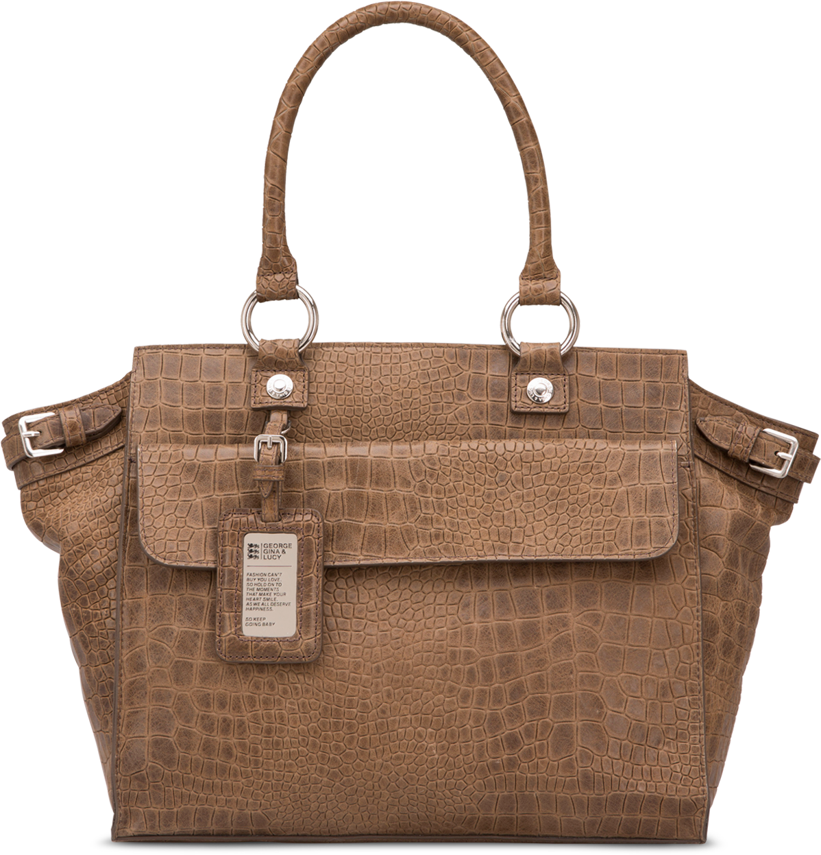 Designer Brown Crocodile Texture Purse PNG Image