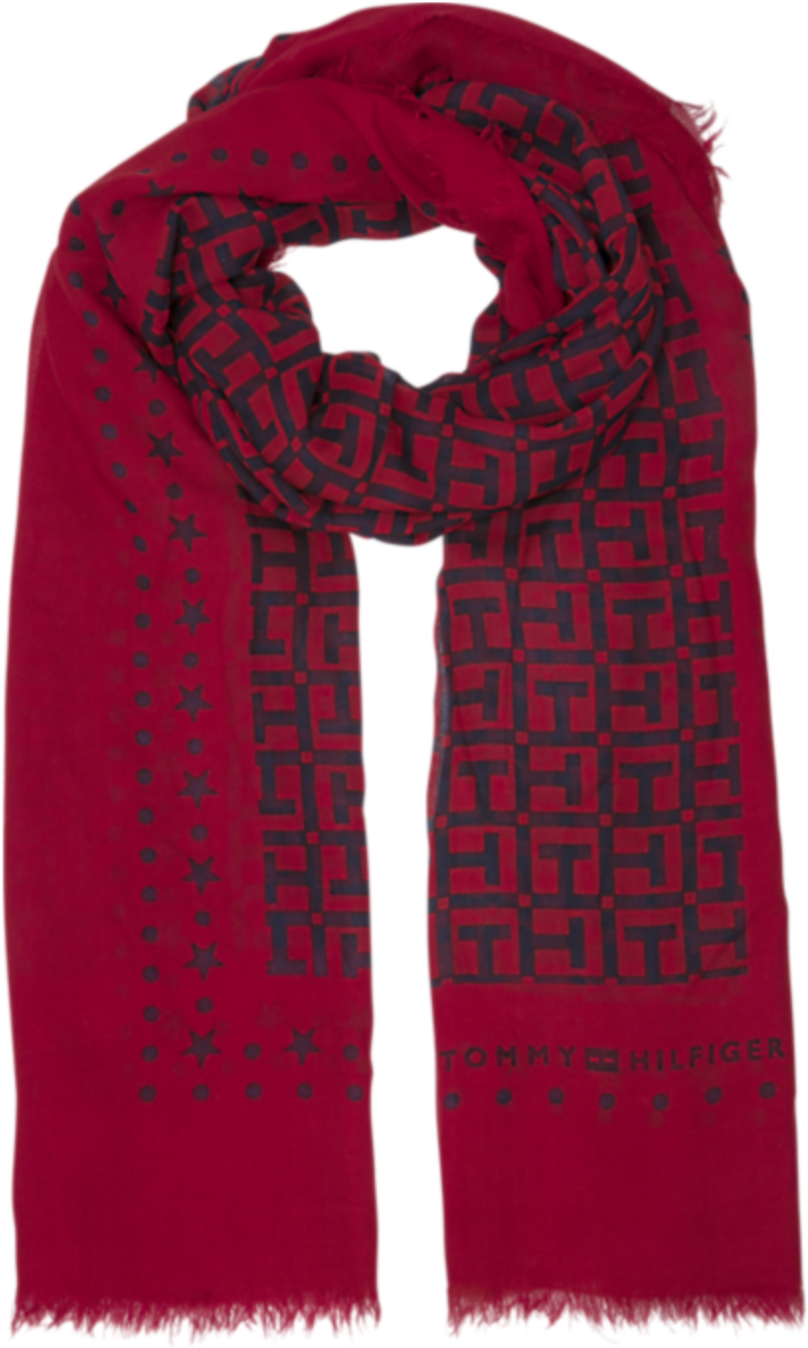 Designer Red Scarfwith Patterns PNG Image