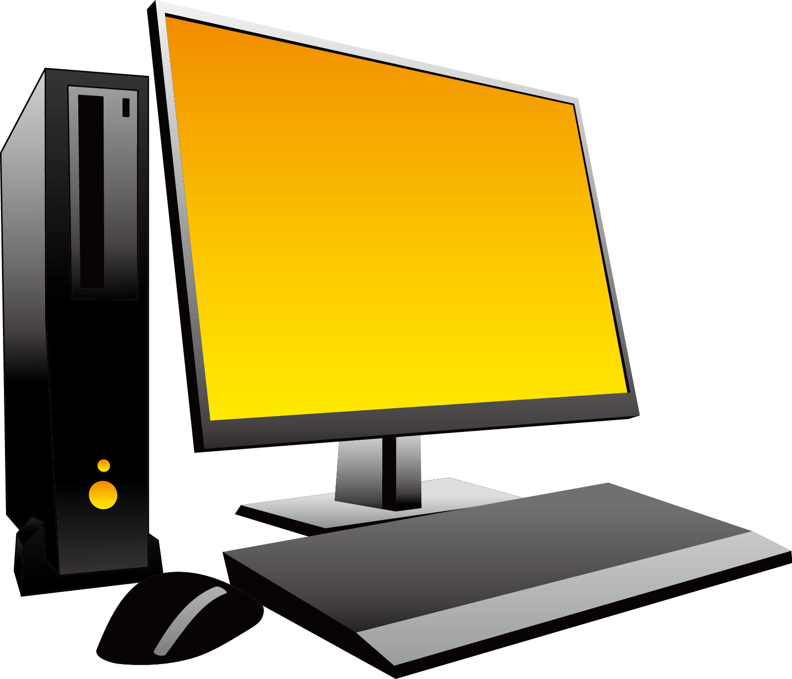 Desktop Computer Setup Vector PNG Image