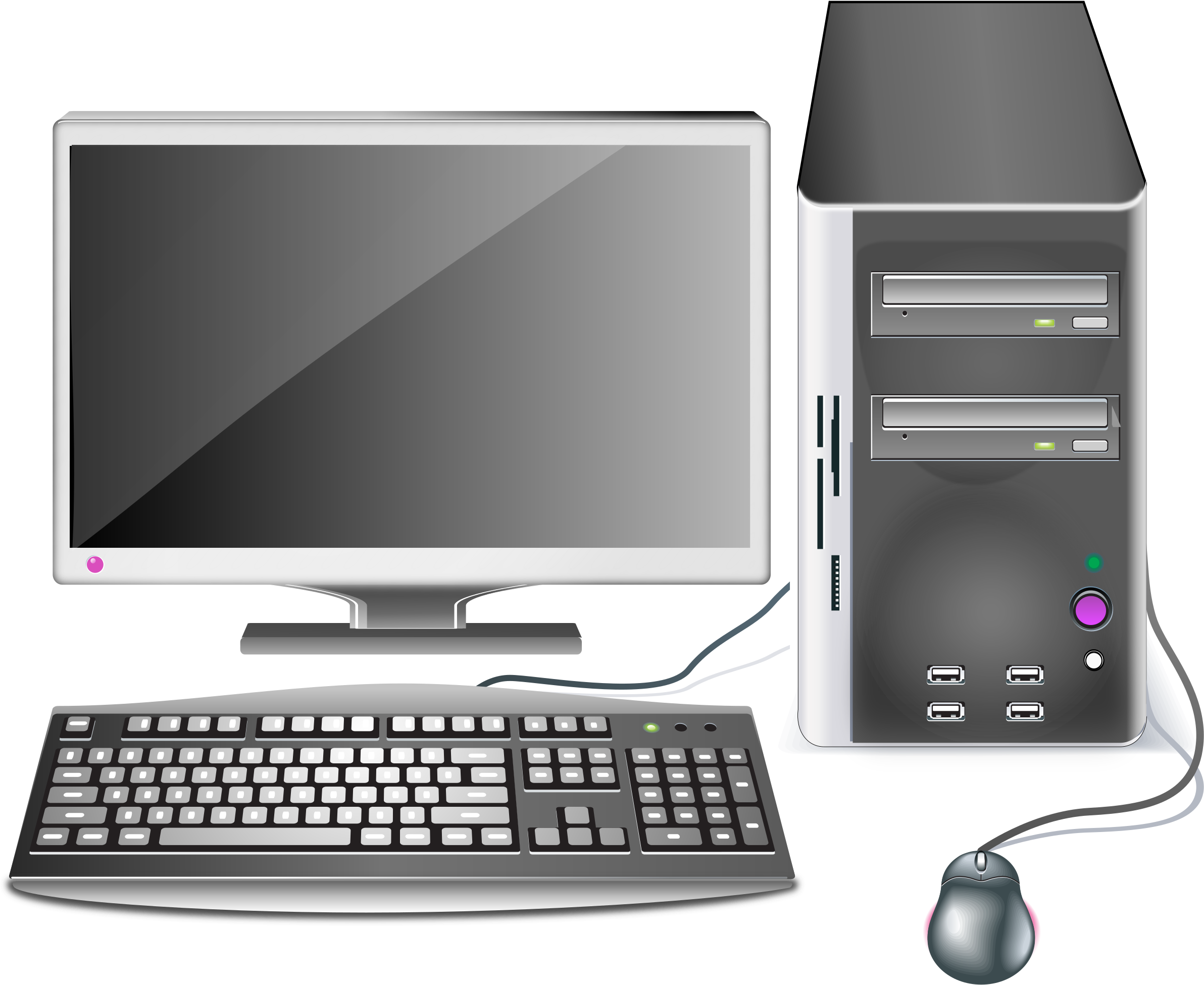 Desktop Computer Setup Vector PNG Image