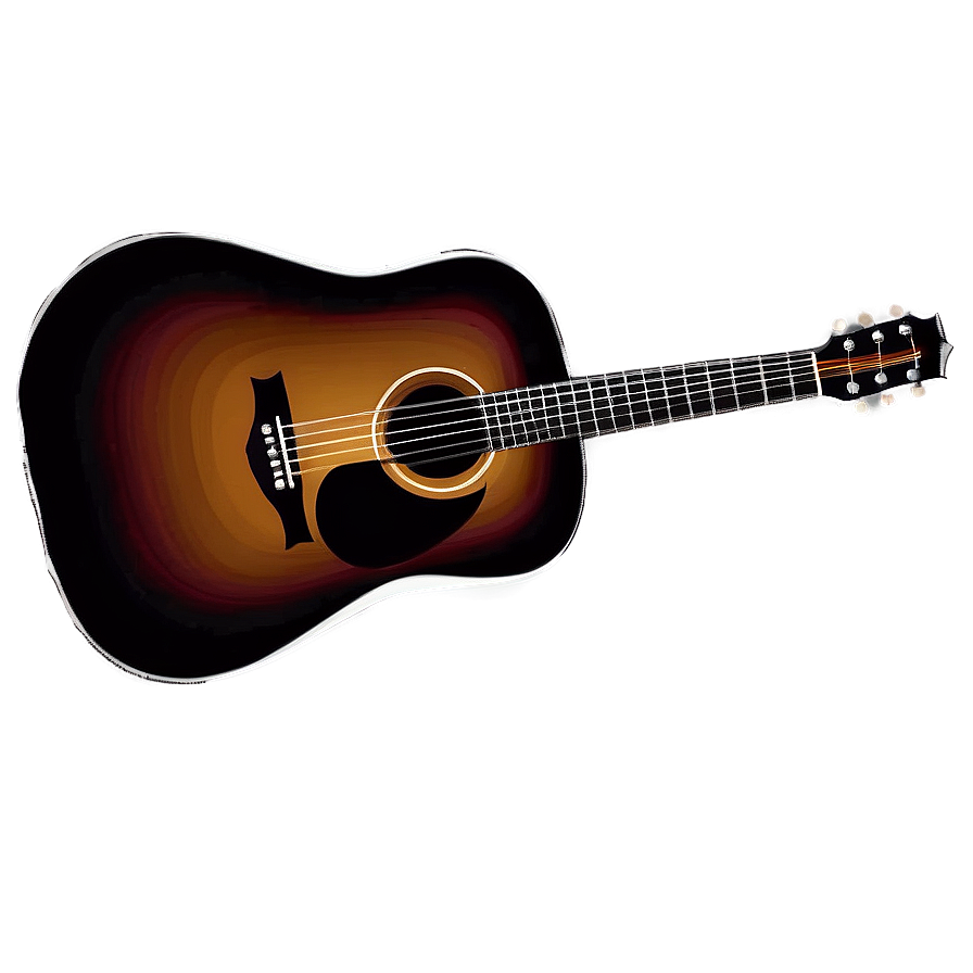 Detailed Acoustic Guitar Sketch Png Sgw PNG Image