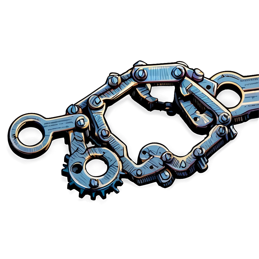 Detailed Bike Chain Drawing Png Eqn70 PNG Image