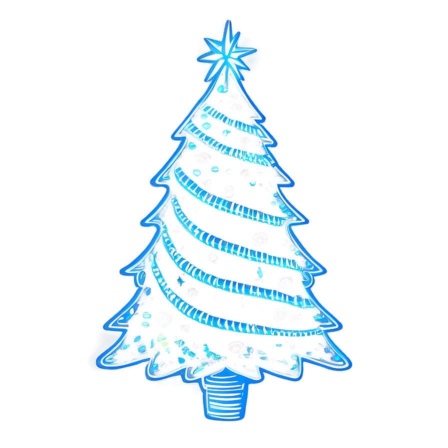 Detailed Christmas Tree Line Work Png 06132024 PNG Image