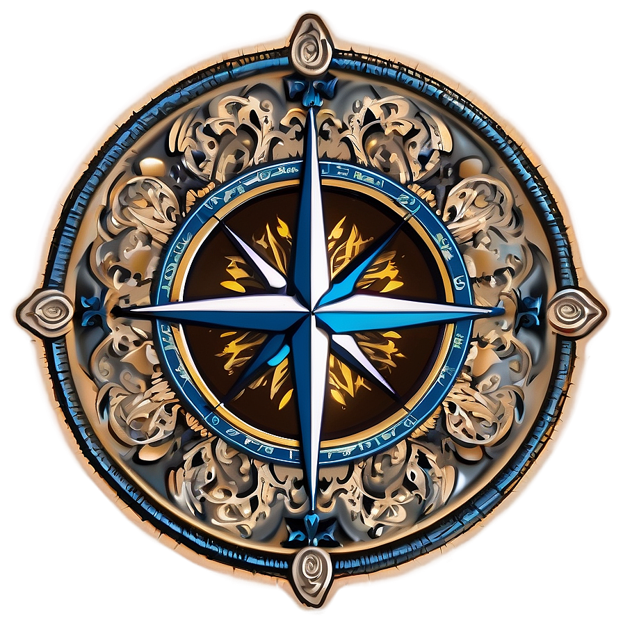 Detailed Compass Rose Drawing Png 05252024 PNG Image