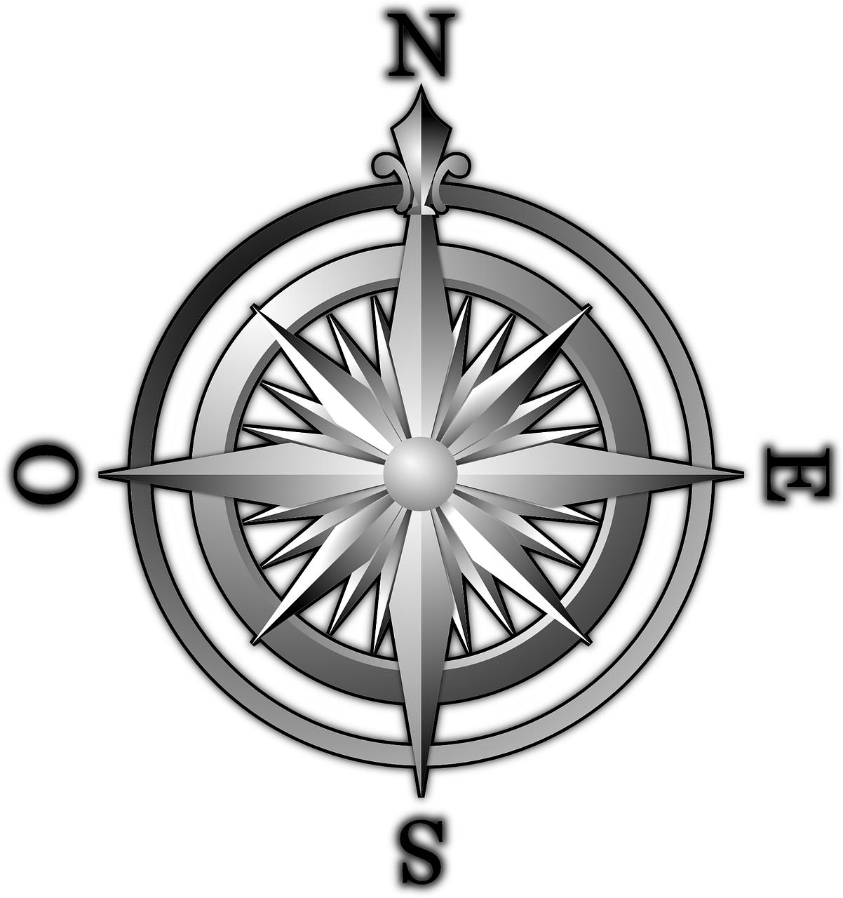 Detailed Compass Rose Graphic PNG Image