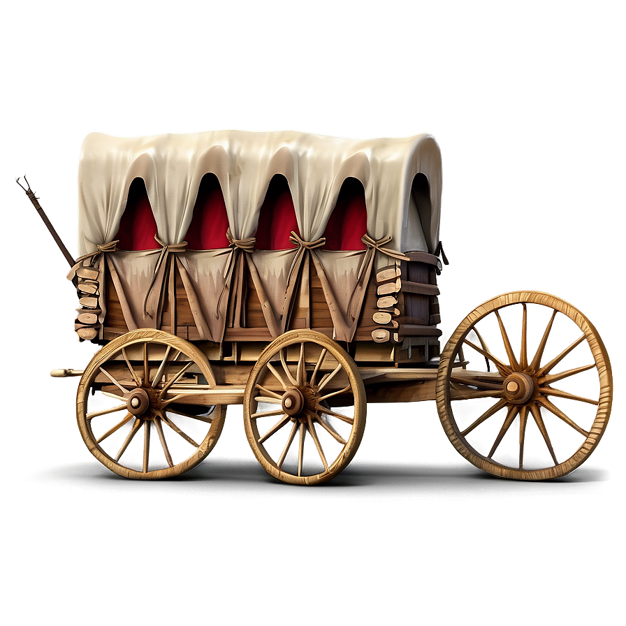 Detailed Covered Wagon Blueprint Png Rft PNG Image