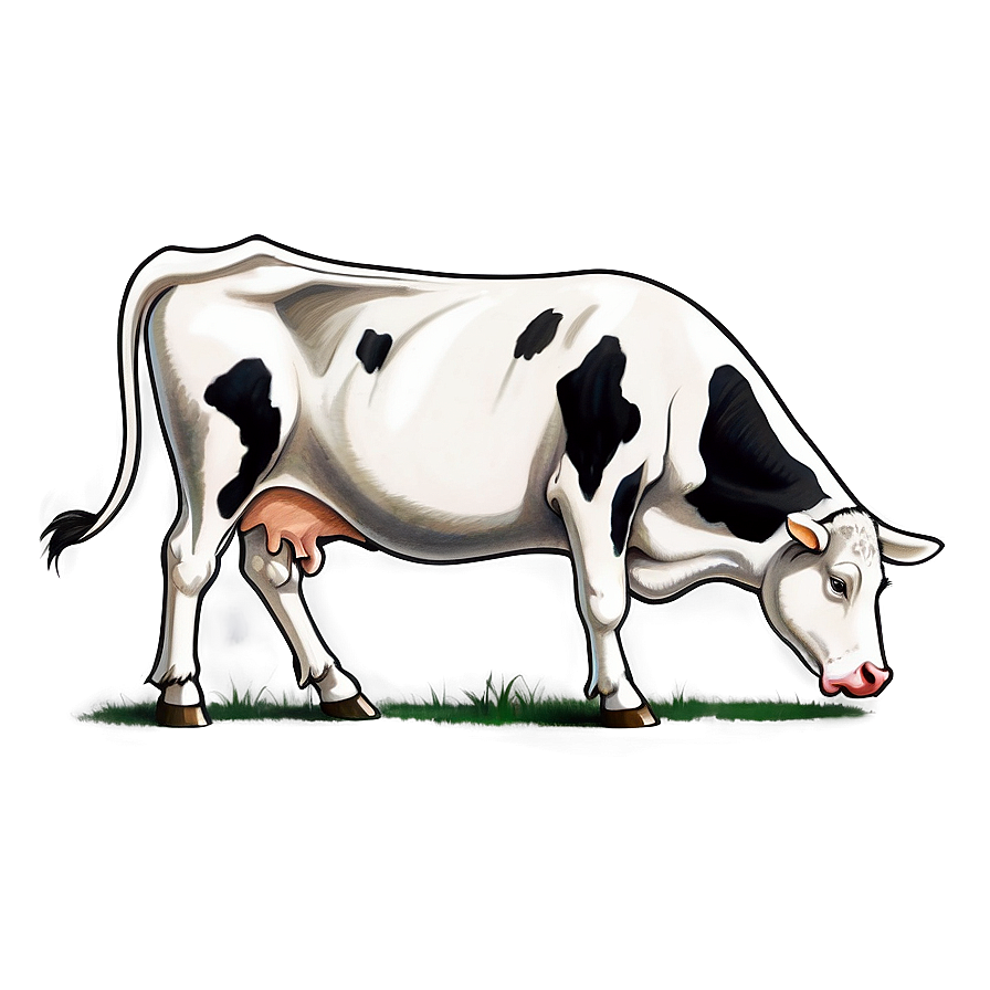 Detailed Cow Drawing Png Ook20 PNG Image