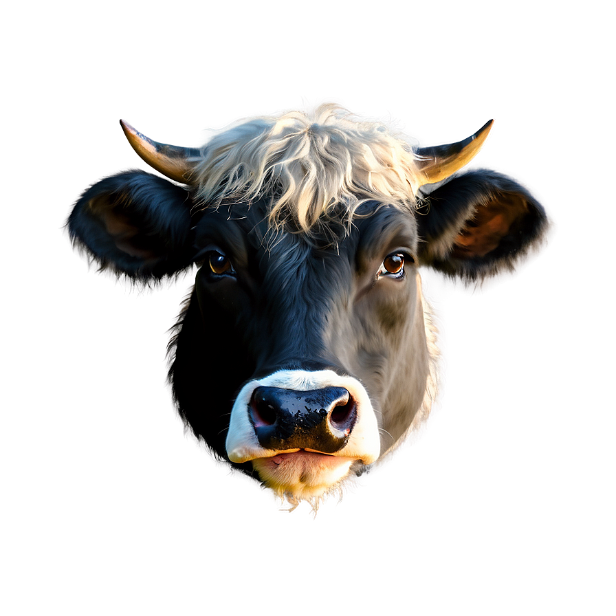 Detailed Cow Head Artwork Png Acd PNG Image