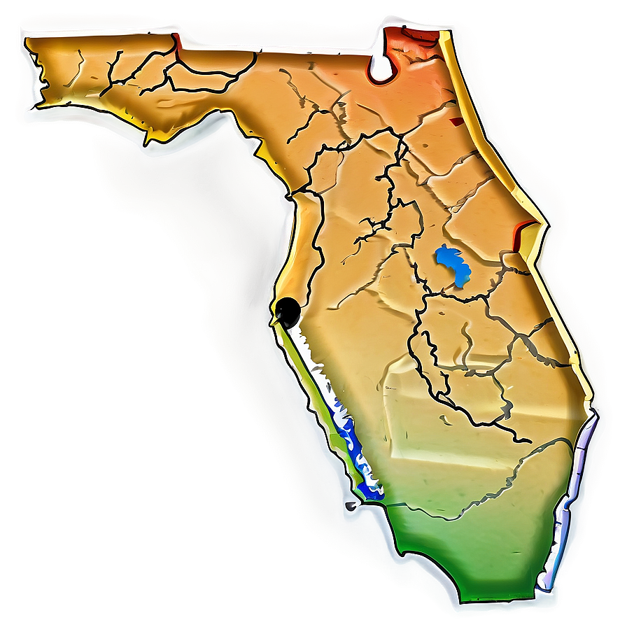 Detailed Florida Coast Outline Png Tmn43 PNG Image