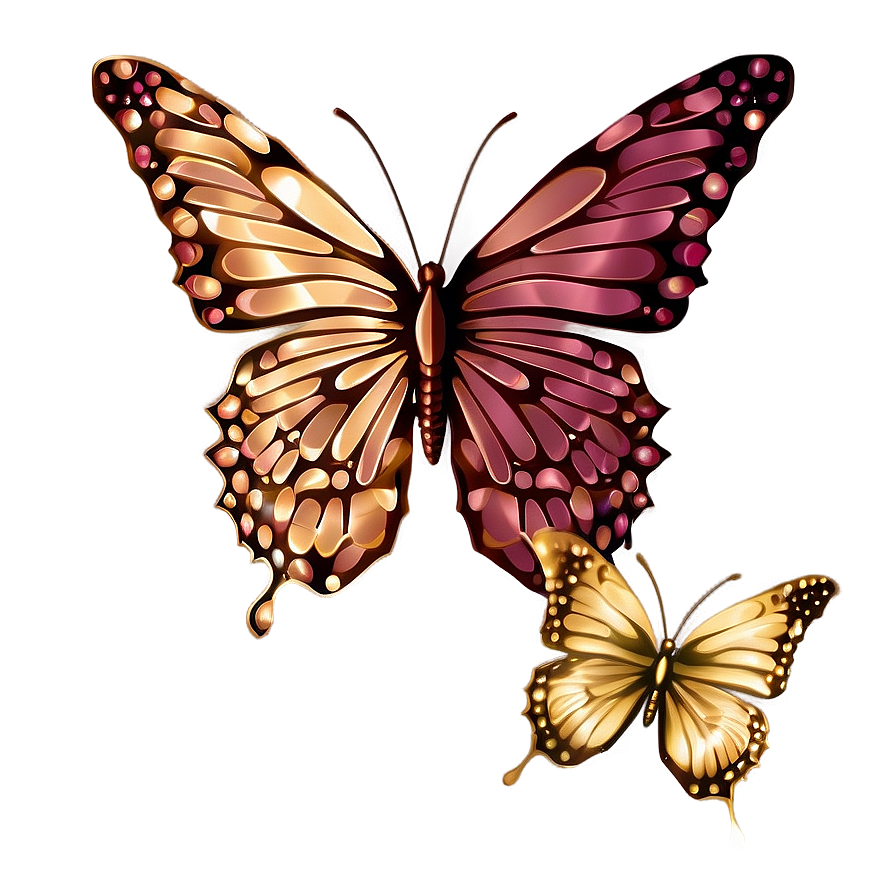 Detailed Rose Gold Butterfly Png 06282024 PNG Image