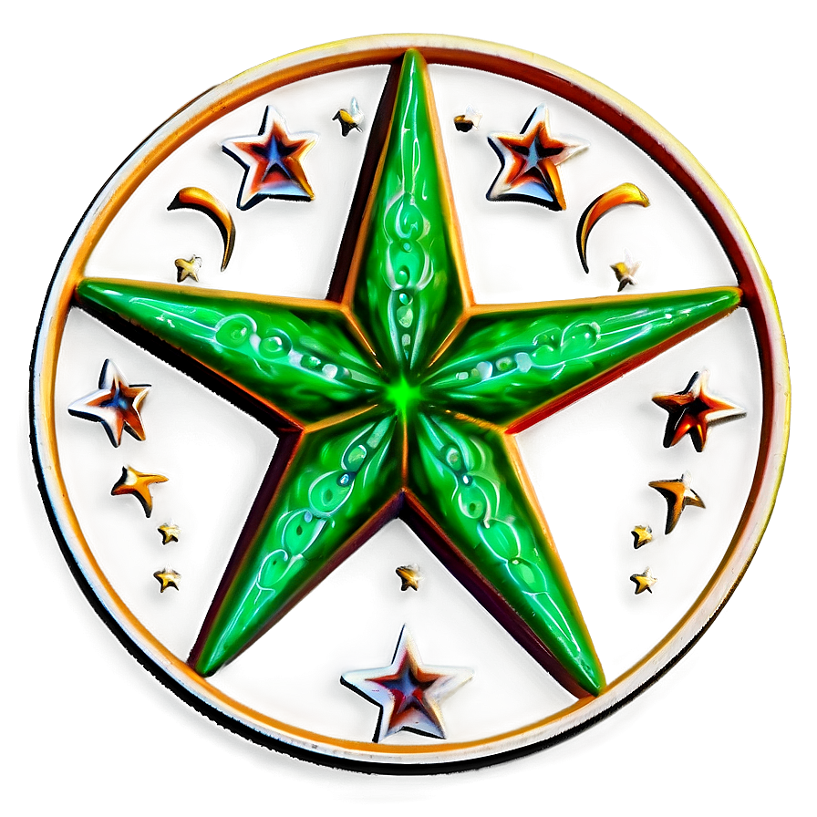 Detailed Round Star Png Vgn71 PNG Image