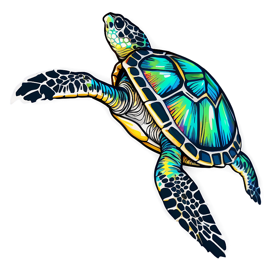 Detailed Sea Turtle Sketch Png Eqn PNG Image