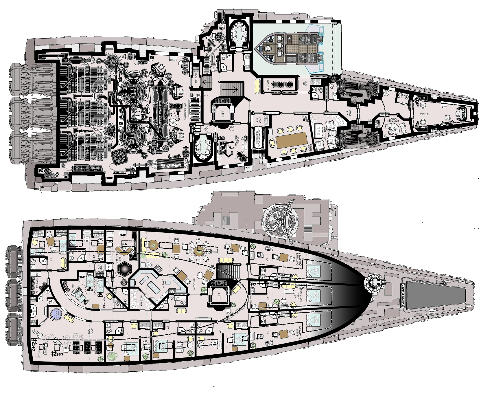 Detailed_ Ship_ Cutaway_ Diagrams PNG Image