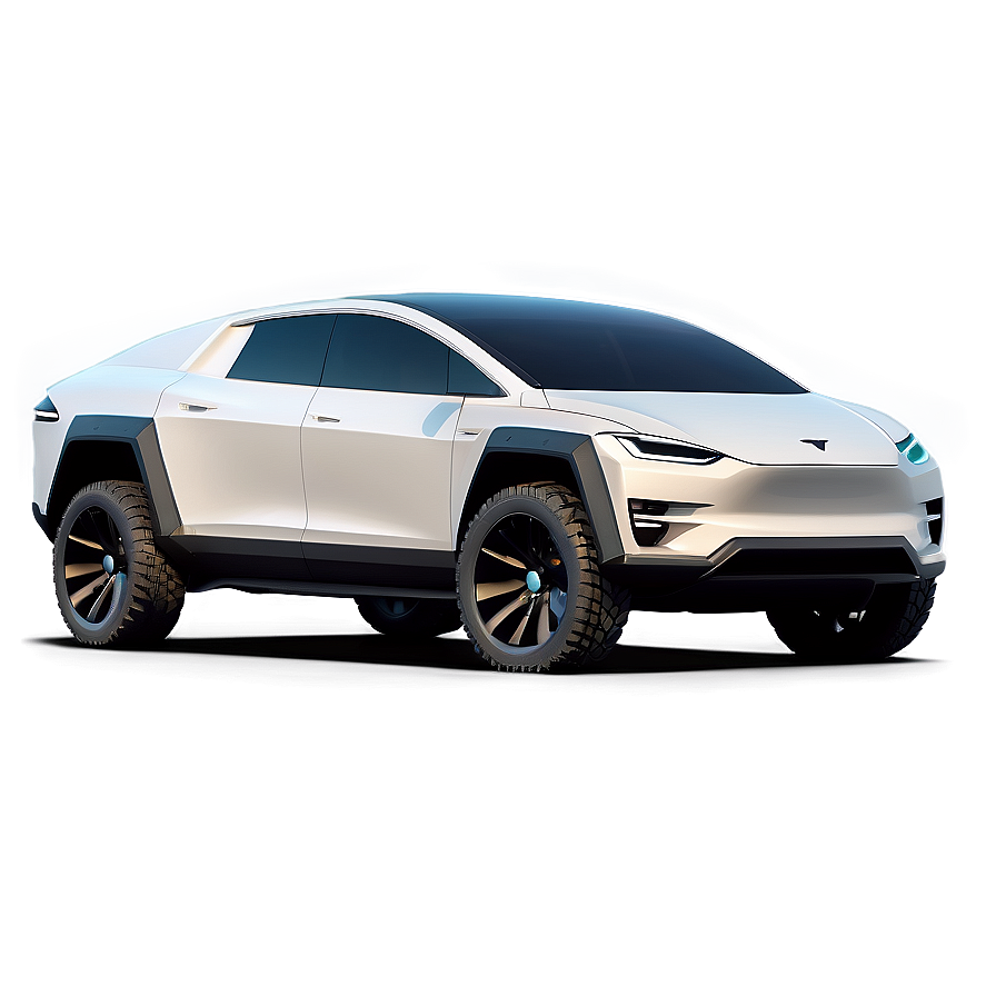 Detailed Tesla Cybertruck Illustration Png Fxg PNG Image