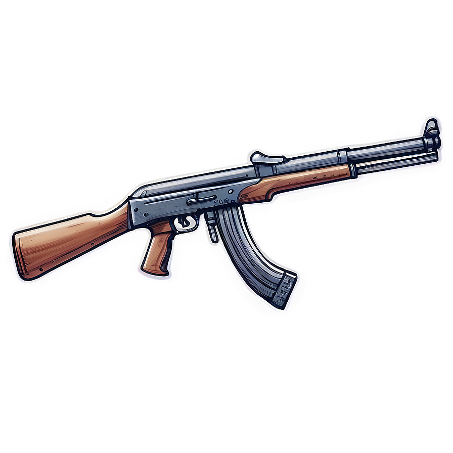 Detailed Tommy Gun Sketch Png 27 PNG Image