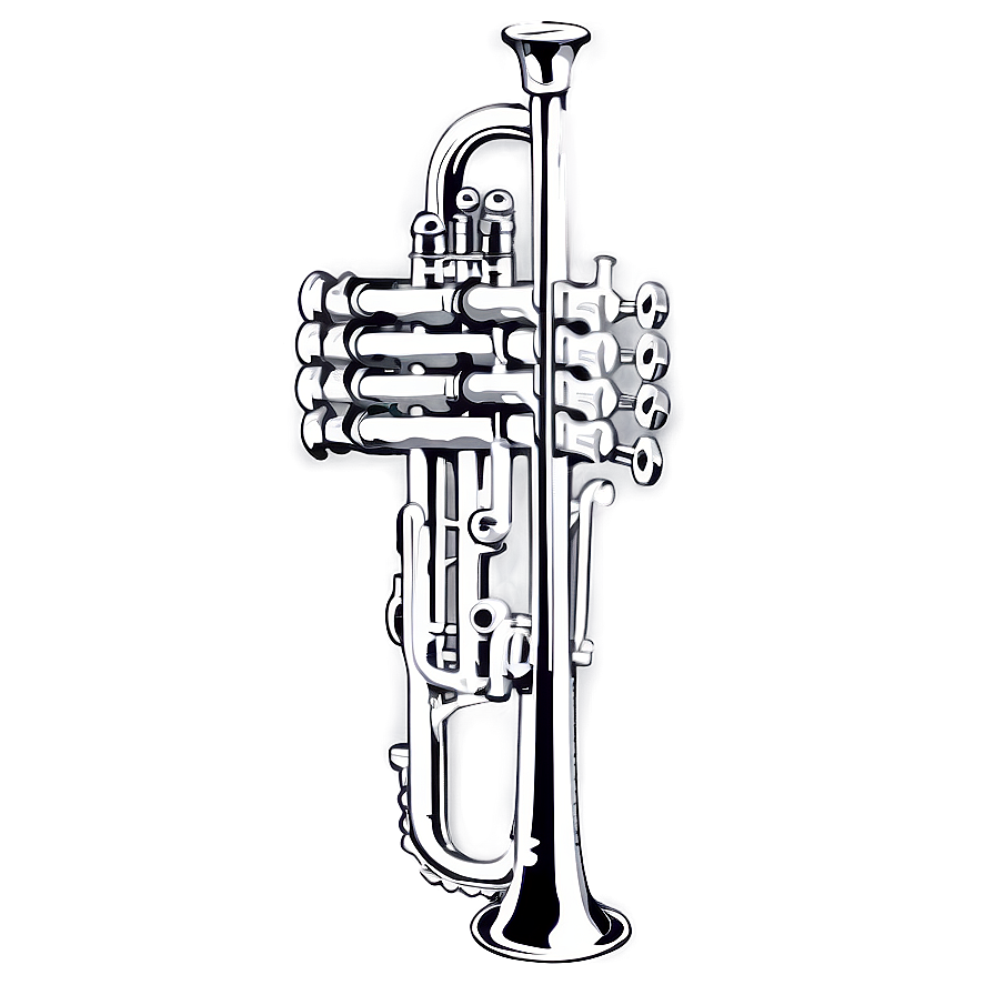 Detailed Trumpet Sketch Png Cwc PNG Image