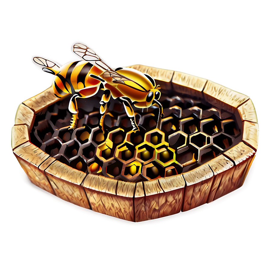 Detailed Wooden Hive Png Kwd PNG Image