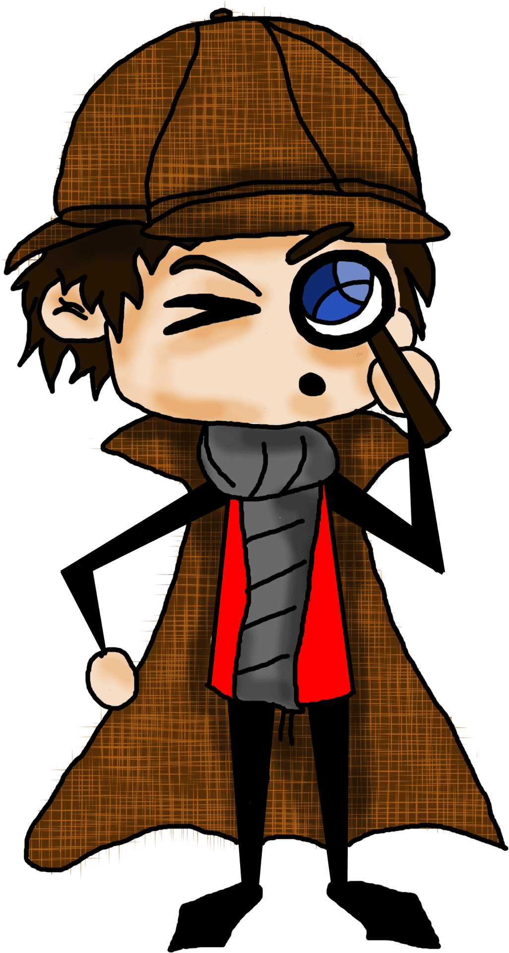 Detective Cartoon Character Sherlock PNG Image