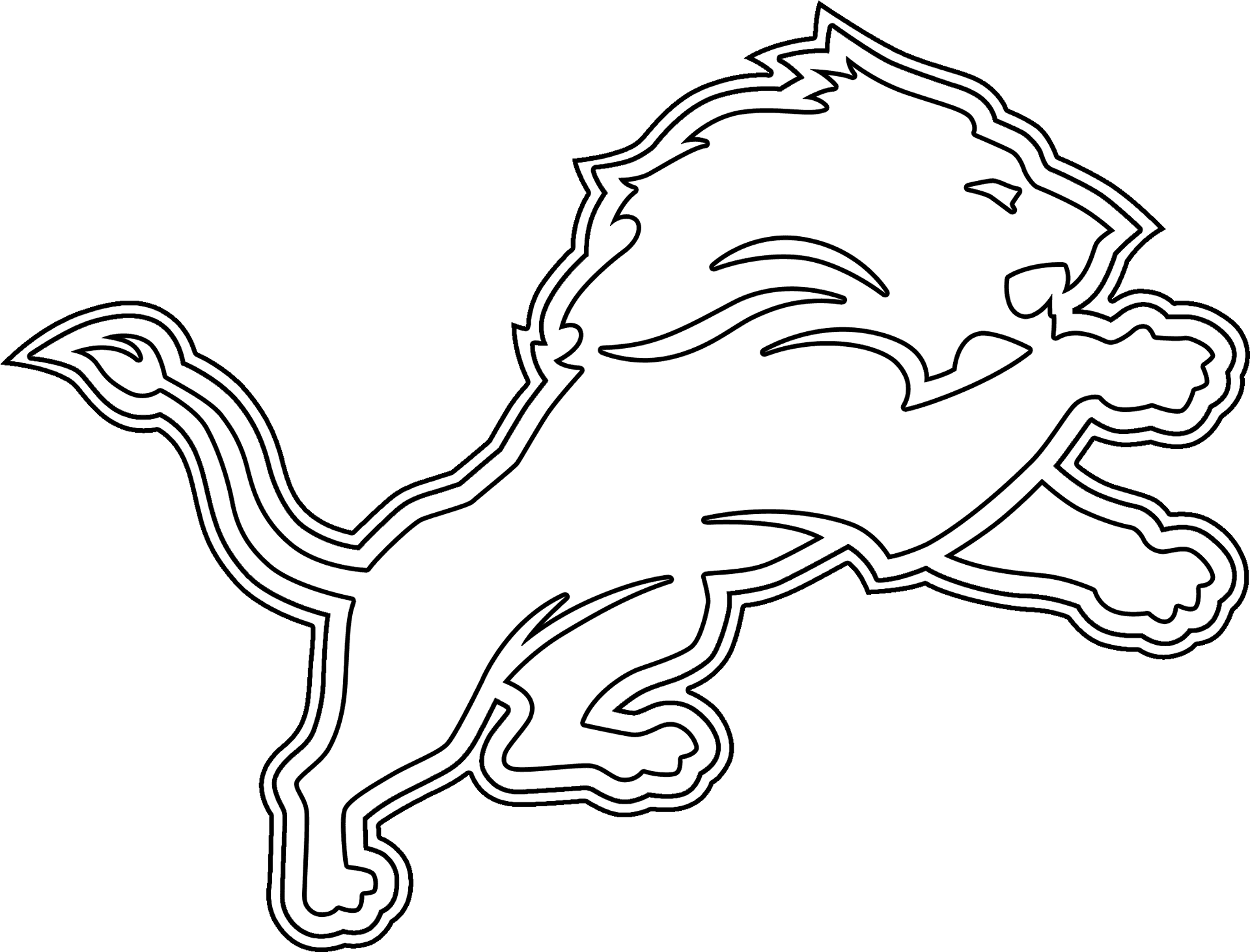 Detroit Lions Logo Outline PNG Image