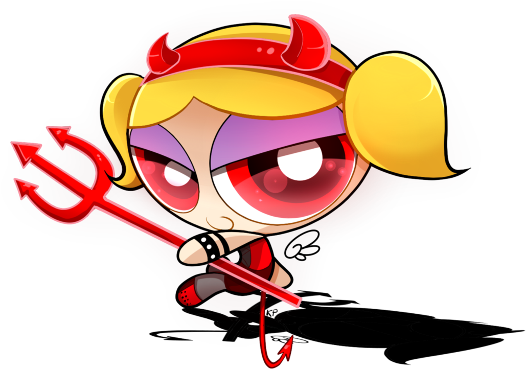 Devilish Powerpuff Girl Illustration PNG Image