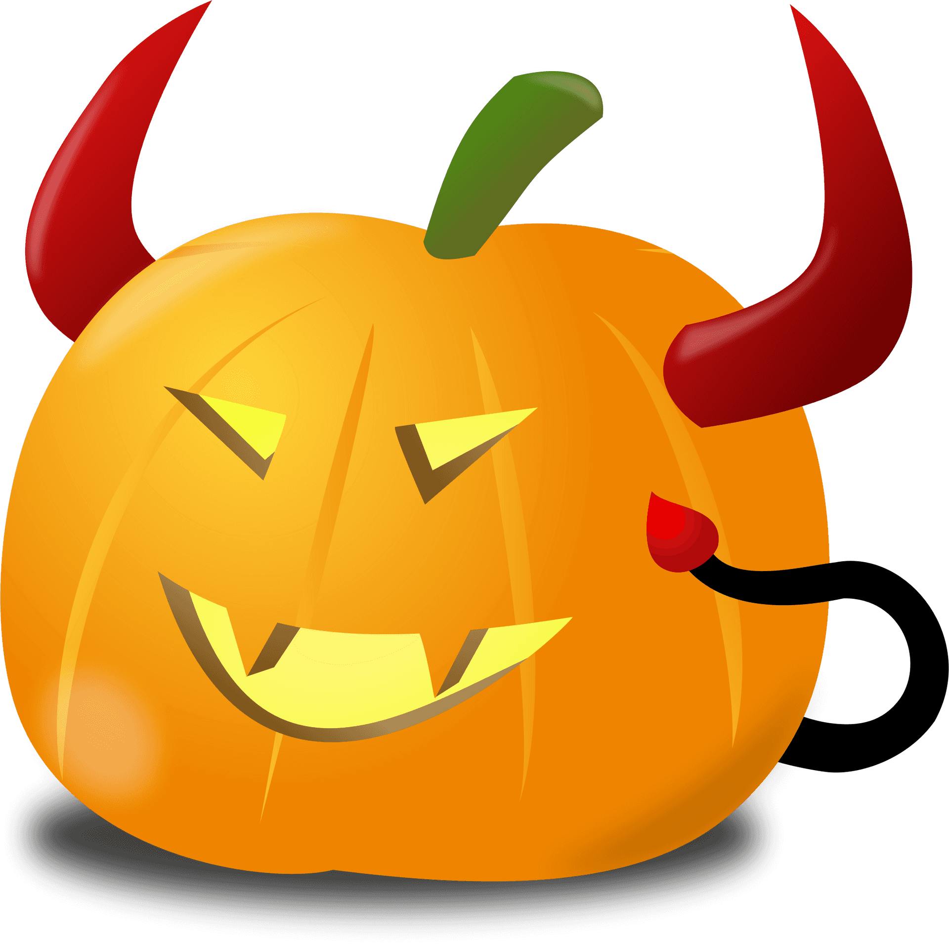 Devilish Pumpkin Cartoon Vector PNG Image