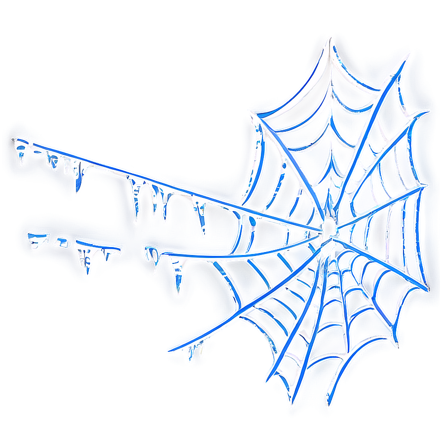 Dewy Spider Web Inverted Colors PNG Image