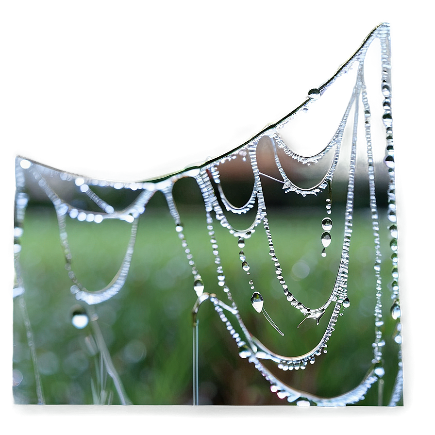 Dewy Spider Web Morning PNG Image