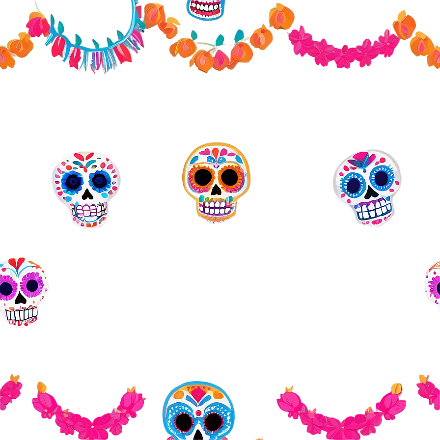 Dia De Los Muertos Calavera Decorations Png Jli PNG Image