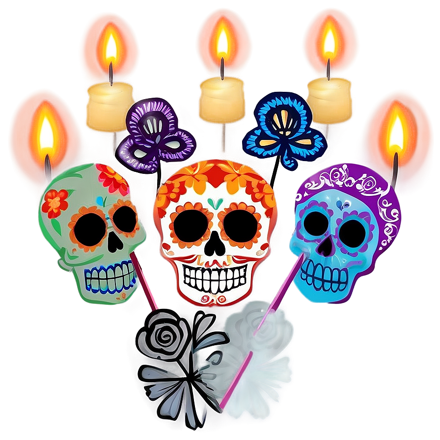 Dia De Los Muertos Candlelight Vigil Png Djt PNG Image