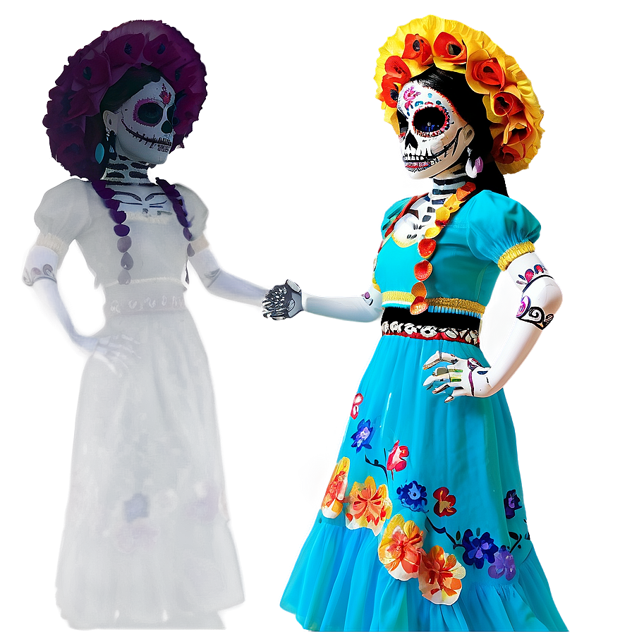 Dia De Los Muertos Folk Dancers Png Lae76 PNG Image