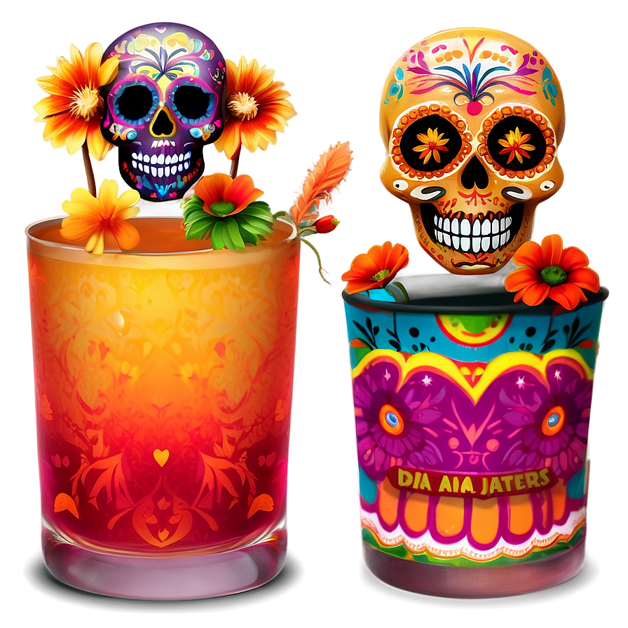 Dia De Los Muertos Themed Beverages Png 15 PNG Image