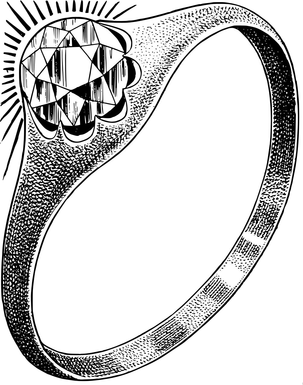 Diamond Engagement Ring Clipart PNG Image