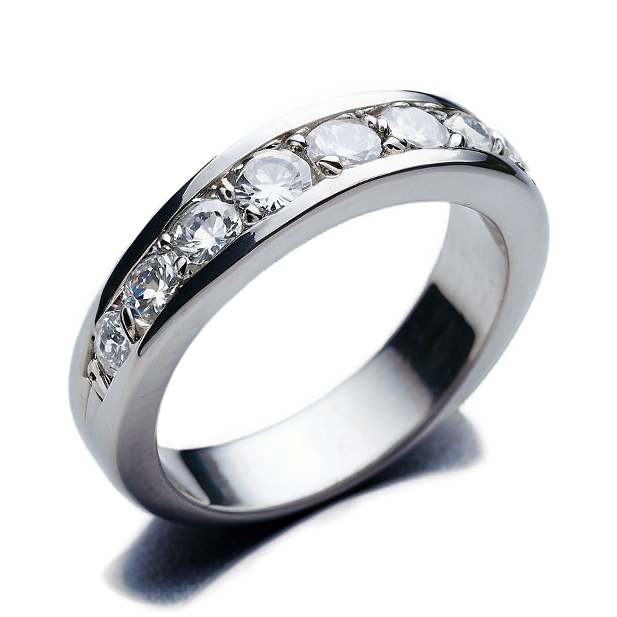 Diamond In Silver Band Png 05032024 PNG Image