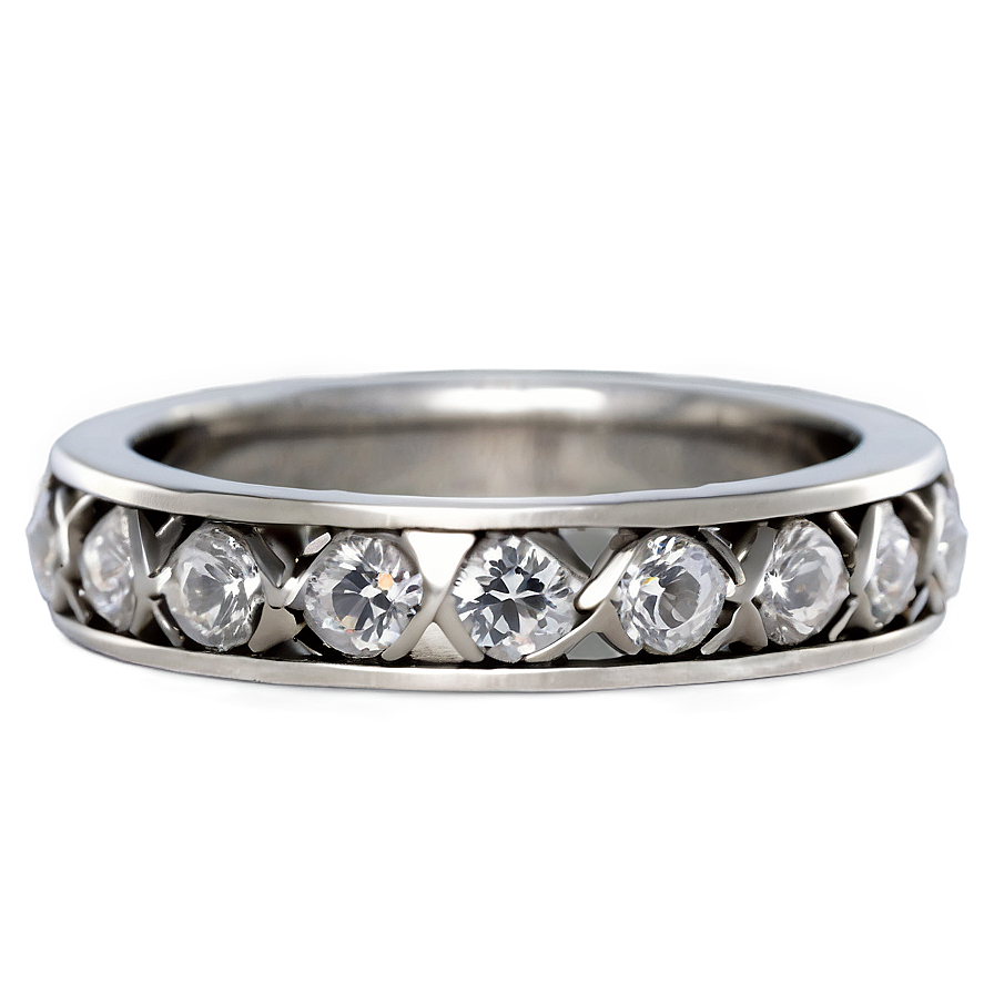 Diamond In Silver Band Png Pdn PNG Image