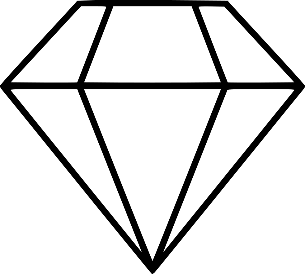 Diamond Outline Vector Illustration PNG Image