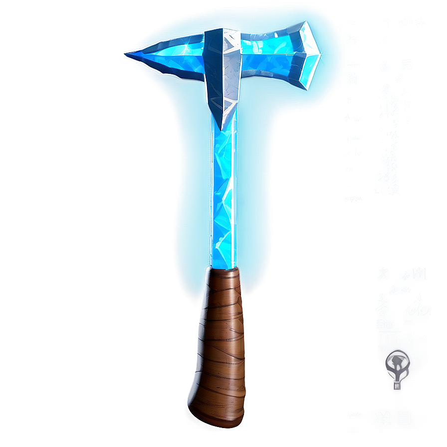 Diamond Pickaxe With Blue Glow Png Rtx56 PNG Image