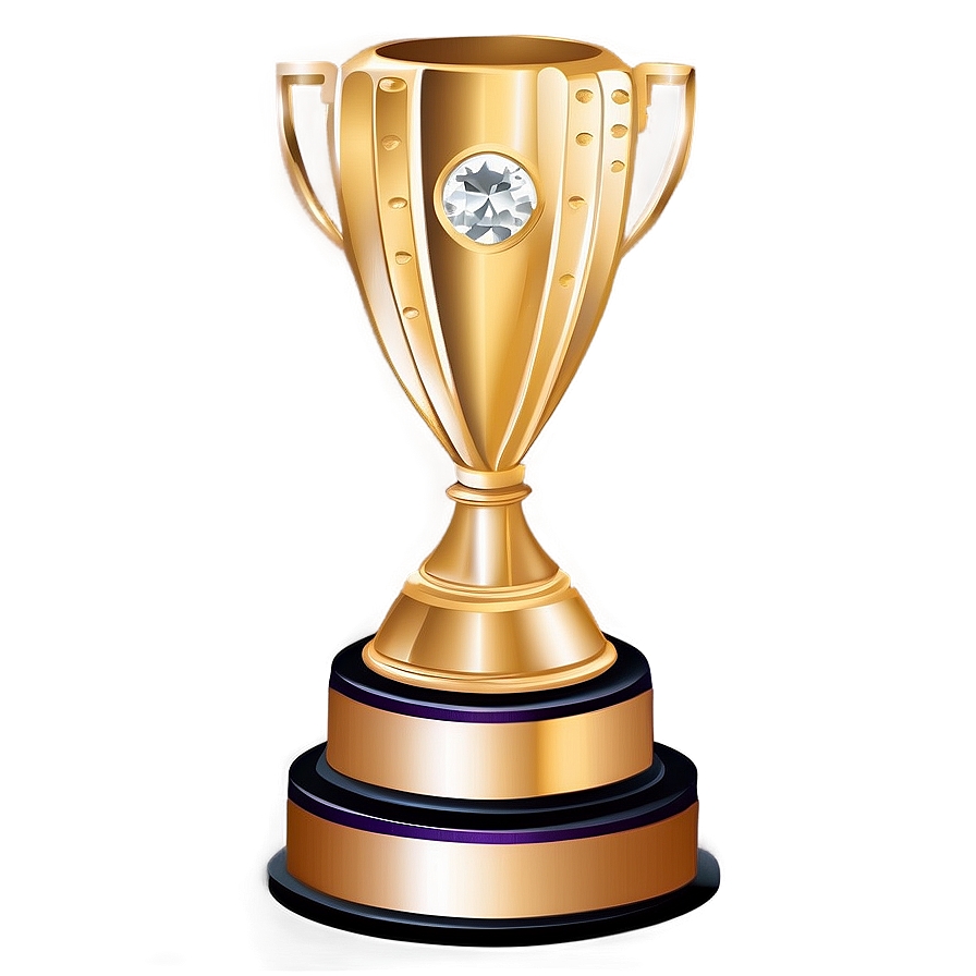 Diamond Studded Championship Trophy Png Iyf PNG Image