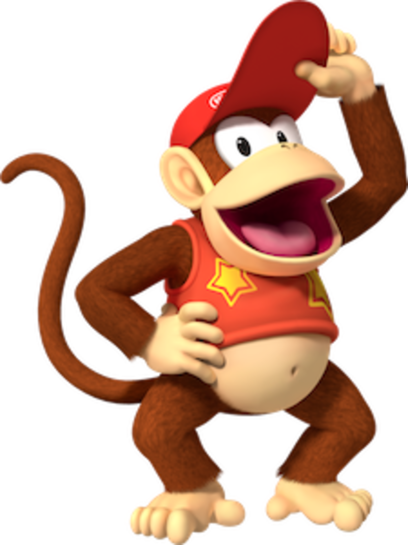 Diddy_ Kong_ Cheerful_ Pose PNG Image