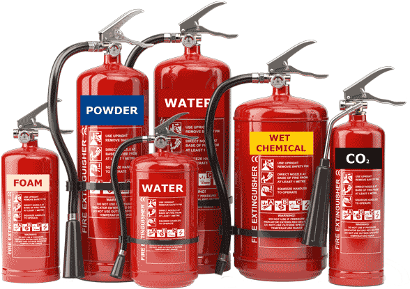 Different Typesof Fire Extinguishers PNG Image