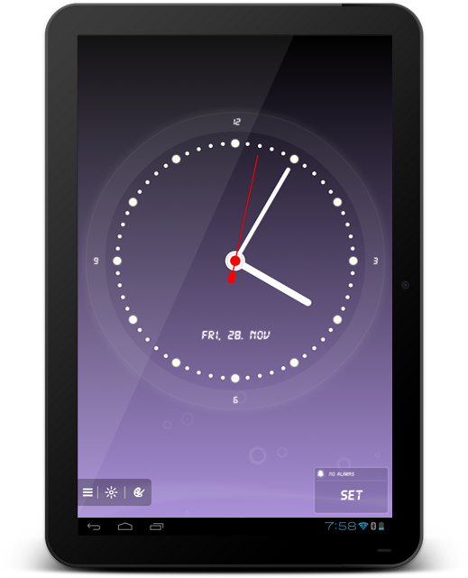 Digital Alarm Clock App Interface PNG Image