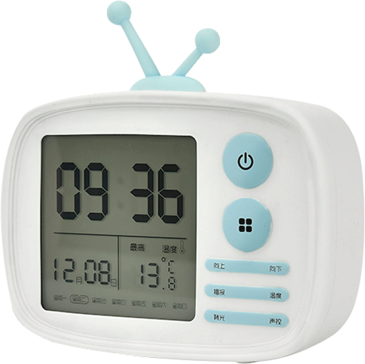 Digital Alarm Clockwith Antenna Design PNG Image