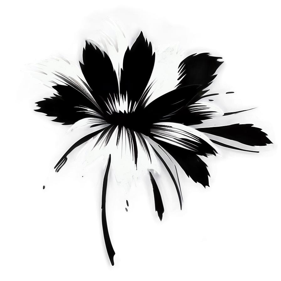 Digital Black And White Flowers Png 69 PNG Image