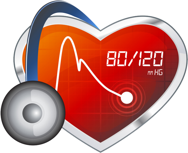 Digital Blood Pressure Heart Icon PNG Image