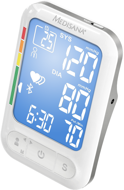 Digital Blood Pressure Monitor Display PNG Image