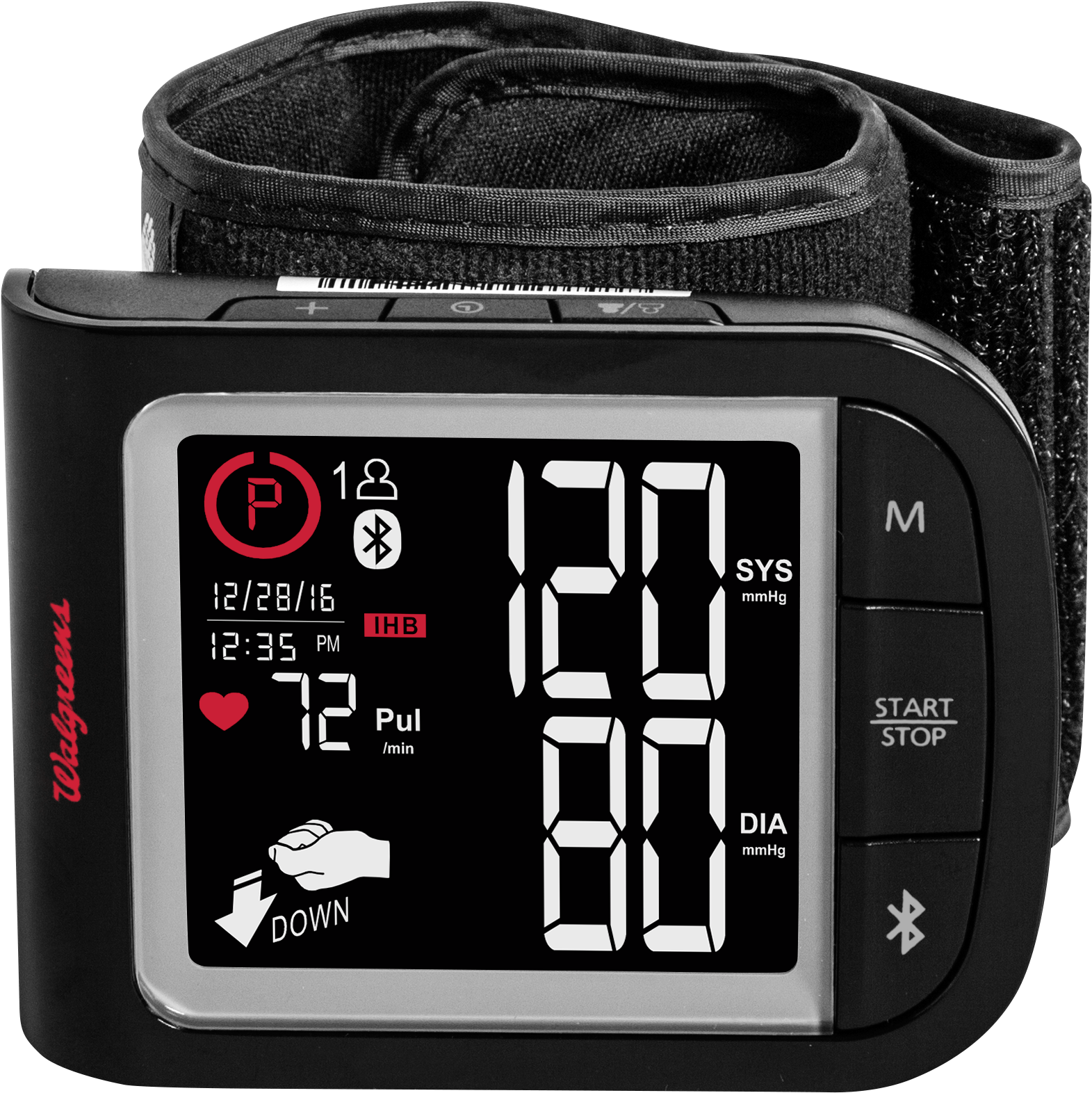 Digital Blood Pressure Monitor Display PNG Image